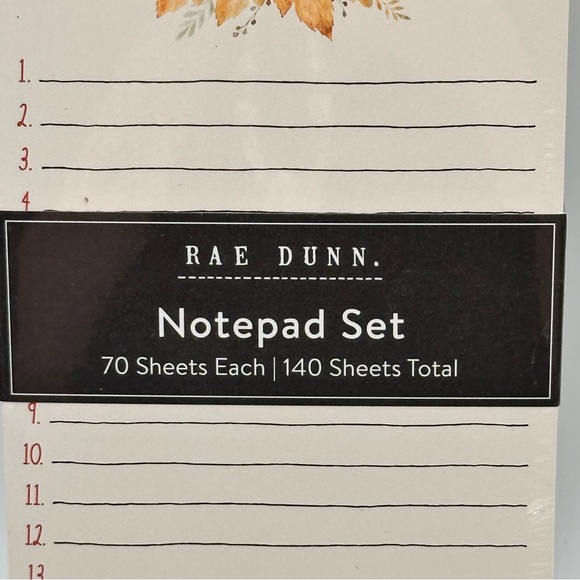 Rae Dunn Notepad Set THANKFUL/GRATEFUL Autumn Leaves - Picture 5 of 5